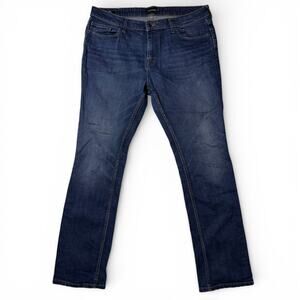 Frank And Oak Dylan Slim Jeans Mens Actual Size 36x32 Blue Denim Straight